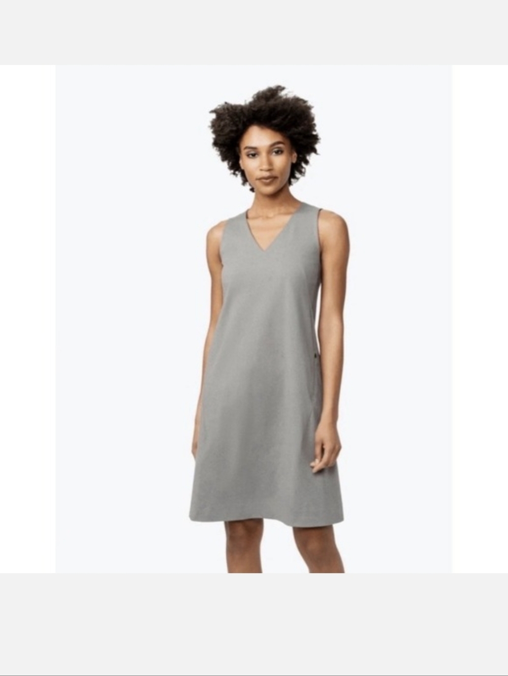 Ministry of Supply Gray kinetic Primeflex V-Neck Sleeveless tank Dress Womens 12